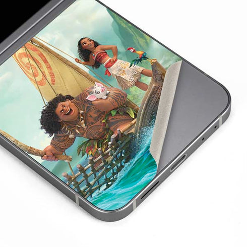 Disney Princess Moana and Maui Set Sail Galaxy Z Flip6 Skin