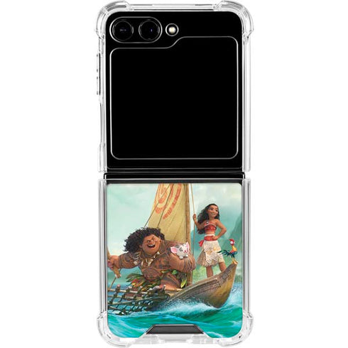 Disney Princess Moana and Maui Set Sail Galaxy Z Flip6 Clear Case