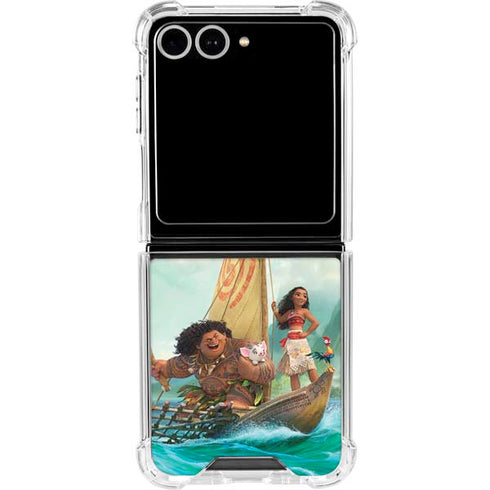 Disney Princess Moana and Maui Set Sail Galaxy Z Flip7 Clear Case