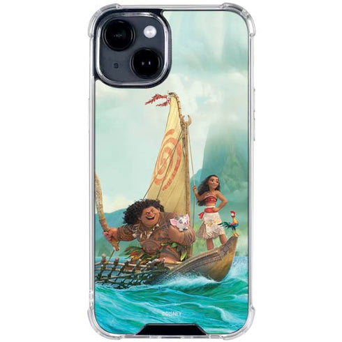 Disney Moana and Maui Set Sail iPhone 15 Clear Case