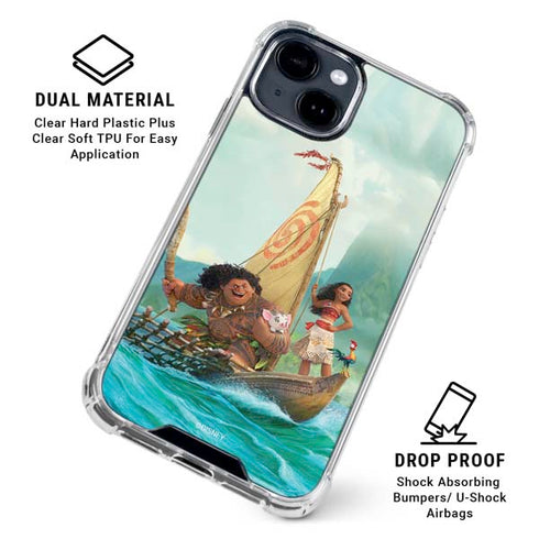Disney Moana and Maui Set Sail iPhone 15 Clear Case