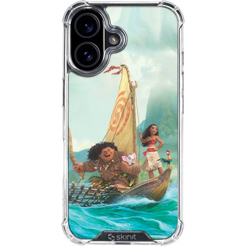 Disney Princess Moana and Maui Set Sail iPhone 16 Plus Clear Case