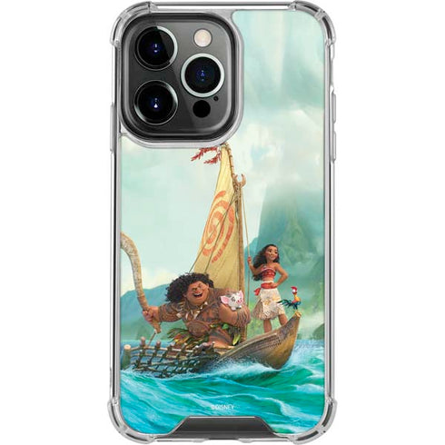 Disney Princess Moana and Maui Set Sail iPhone 16 Pro Clear Case