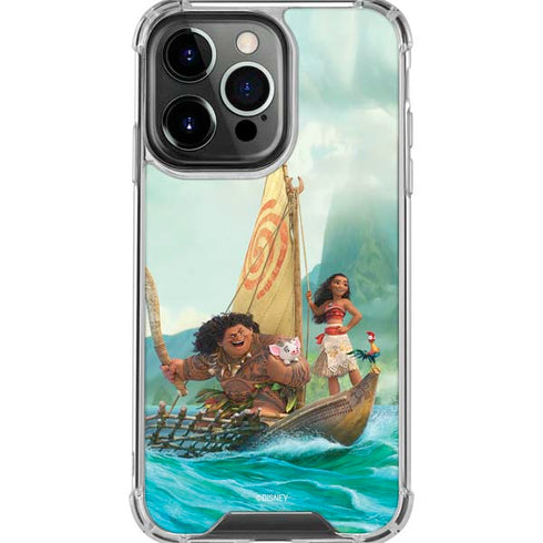 Disney Princess Moana and Maui Set Sail iPhone 16 Pro Max Clear Case