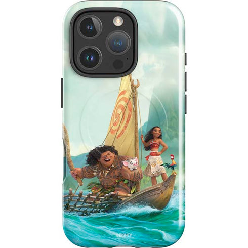 Disney Princess Moana and Maui Set Sail iPhone 16 Pro Max Magsafe Impact Case