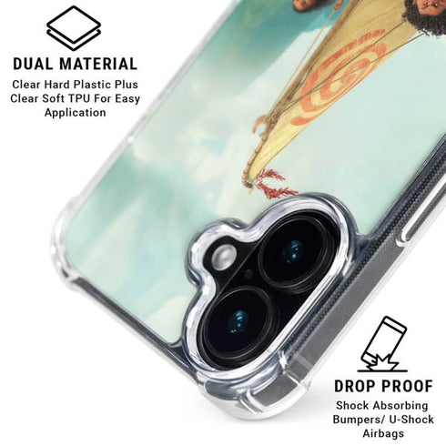 Disney Princess Moana and Maui Set Sail iPhone 17 Clear Case