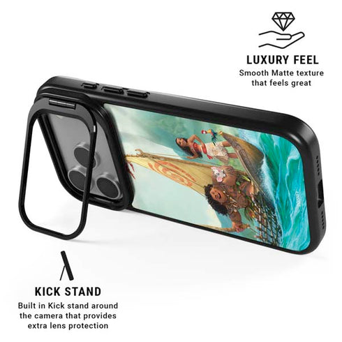Disney Princess Moana and Maui Set Sail iPhone 17 Pro Max Kickstand Case