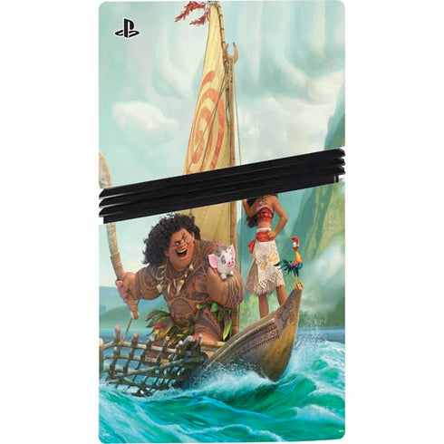 Disney Princess Moana and Maui Set Sail PS5 Pro Console Skin