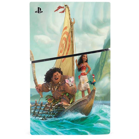 Disney Moana and Maui Set Sail PS5 Slim Digital Edition Console Skin