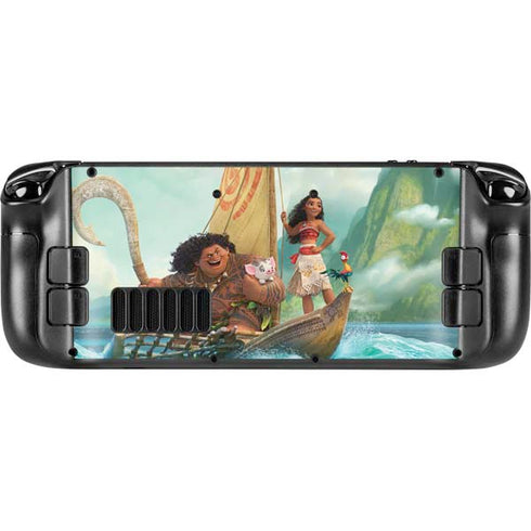 Disney Moana and Maui Set Sail Steam Deck Handheld Gaming Computer OLED Skin