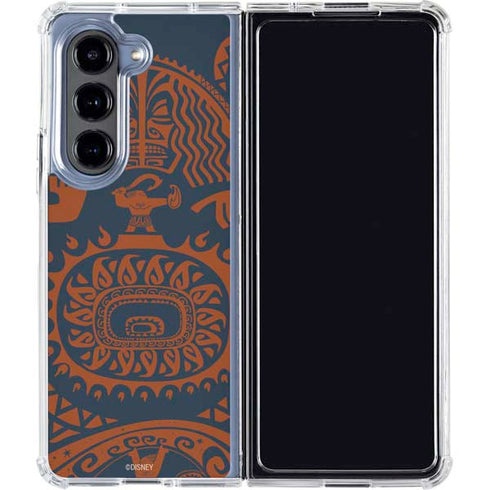 Disney Moana Octopus Tropical Print Art Galaxy Z Fold5 5G Clear Case