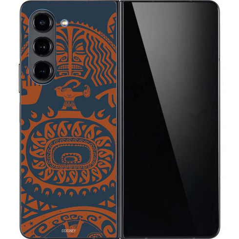 Disney Moana Octopus Tropical Print Art Galaxy Z Fold5 5G Skin