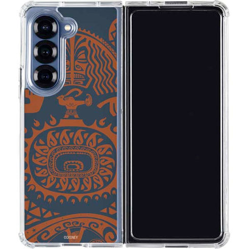 Disney Princess Moana Octopus Tropical Print Art Galaxy Z Fold6 Clear Case