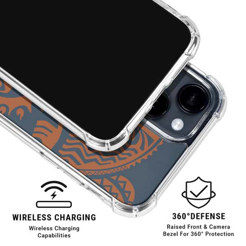Disney Moana Octopus Tropical Print Art iPhone 15 Clear Case