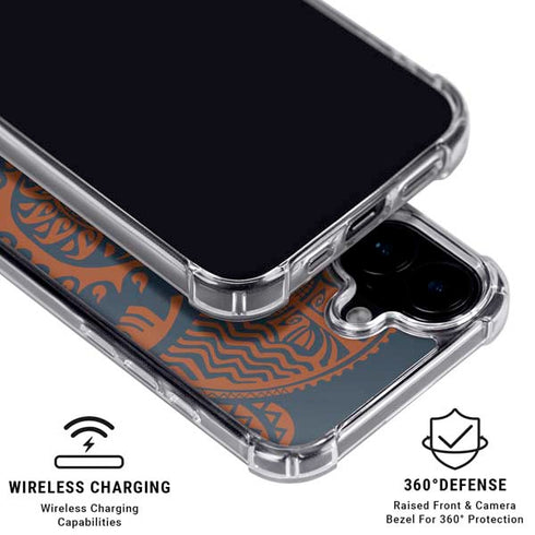Disney Princess Moana Octopus Tropical Print Art iPhone 16 Plus Clear Case