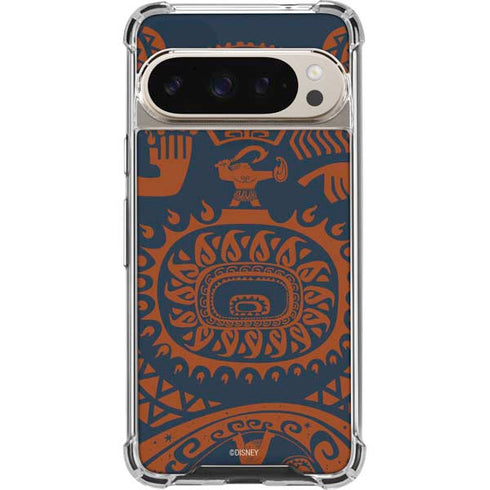 Disney Princess Moana Octopus Tropical Print Art Pixel 9/9 Pro Clear Case