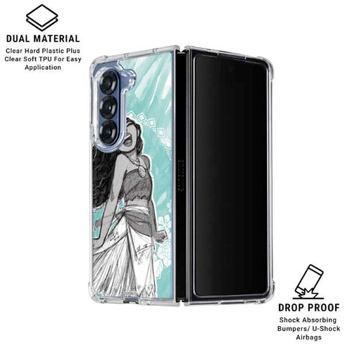 Disney Princess Moana Singing Galaxy Z Fold6 Clear Case