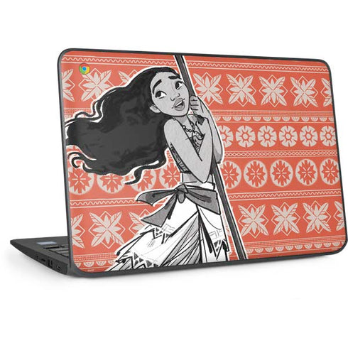 Disney Moana Character Tropical Print Art HP Chromebook Skin