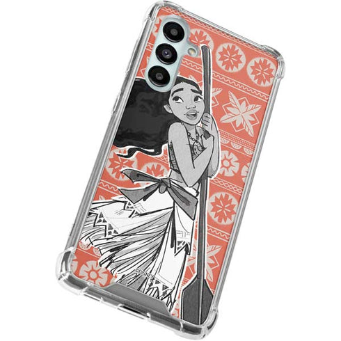 Disney Princess Moana Character Tropical Print Art Galaxy A16 5G Clear Case