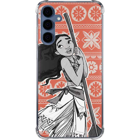Disney Moana Character Tropical Print Art Galaxy A55 5G Clear Case