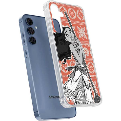 Disney Moana Character Tropical Print Art Galaxy A55 5G Clear Case