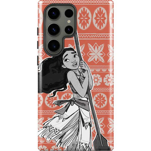 Disney Princess Moana Character Tropical Print Art Galaxy S23 Ultra Pro Case