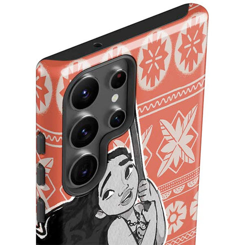 Disney Princess Moana Character Tropical Print Art Galaxy S23 Ultra Pro Case