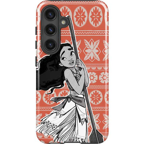 Disney Princess Moana Character Tropical Print Art Galaxy S25 Impact Case