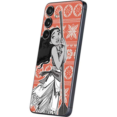 Disney Princess Moana Character Tropical Print Art Galaxy S25 Plus Skin