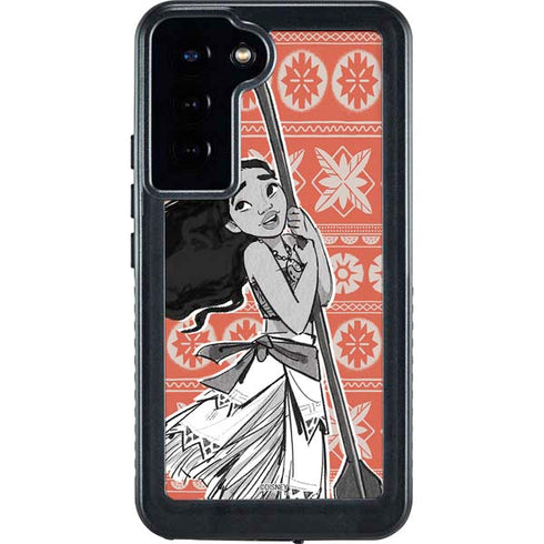 Disney Moana Character Tropical Print Art Galaxy S24 Plus Waterproof Case