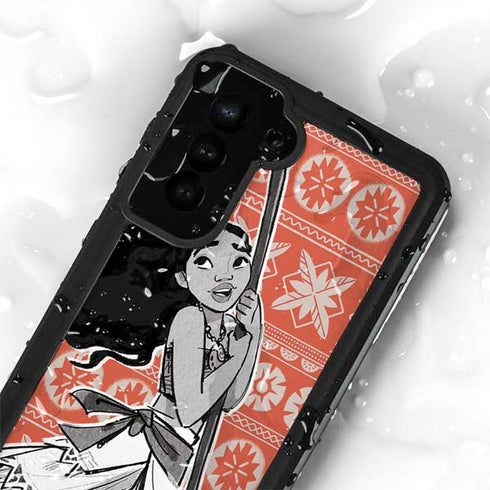Disney Moana Character Tropical Print Art Galaxy S24 Plus Waterproof Case