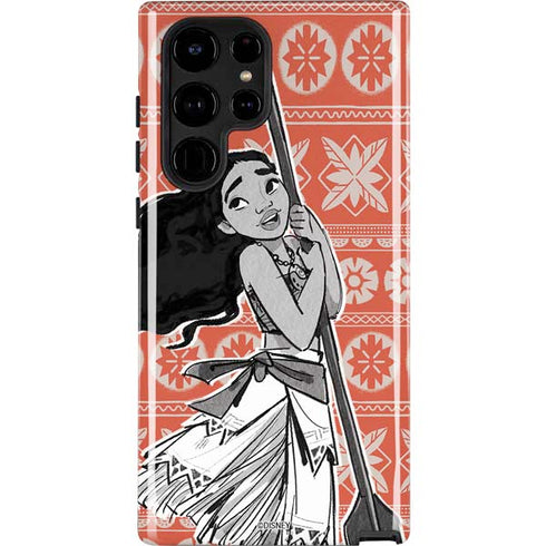 Disney Princess Moana Character Tropical Print Art Galaxy S25 Ultra Impact Case