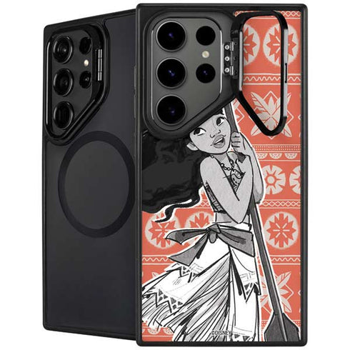 Disney Princess Moana Character Tropical Print Art Galaxy S24 Ultra Kickstand Case