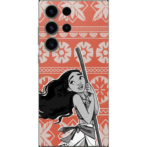 Disney Princess Moana Character Tropical Print Art Galaxy S25 Ultra Skin
