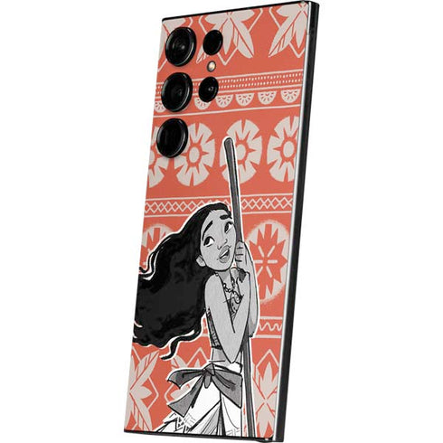 Disney Princess Moana Character Tropical Print Art Galaxy S25 Ultra Skin