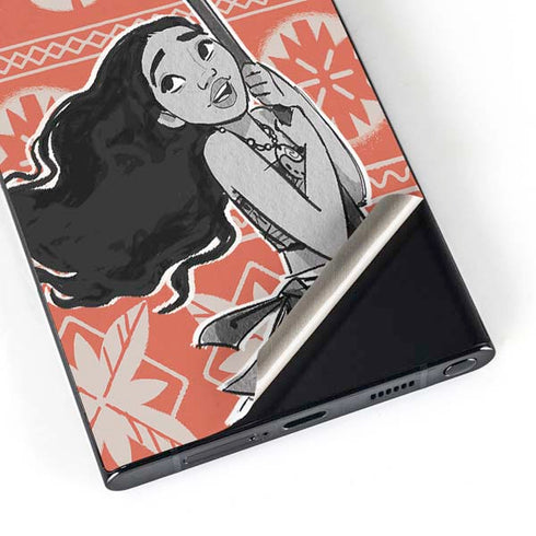 Disney Princess Moana Character Tropical Print Art Galaxy S24 Ultra Skin