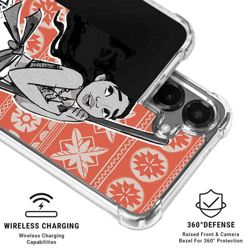 Disney Princess Moana Character Tropical Print Art Galaxy S26 Clear Case