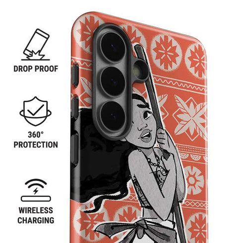 Disney Princess Moana Character Tropical Print Art Galaxy S26 Plus Impact Case