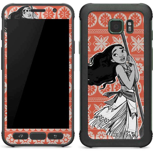 Disney Moana Character Tropical Print Art Galaxy S7 Active Skin