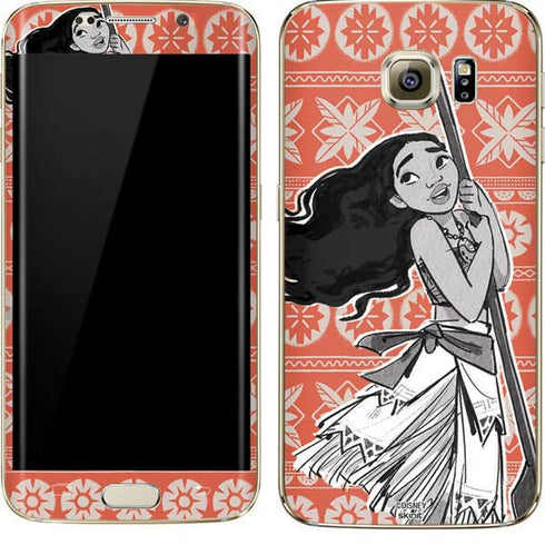 Disney Moana Character Tropical Print Art Galaxy S7 Edge Skin