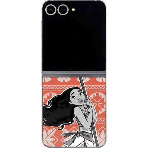 Disney Princess Moana Character Tropical Print Art Galaxy Z Flip6 Skin