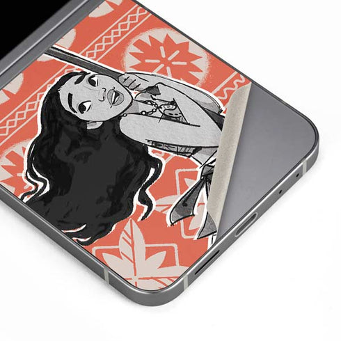 Disney Princess Moana Character Tropical Print Art Galaxy Z Flip6 Skin