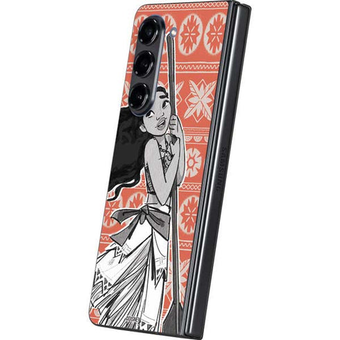 Disney Moana Character Tropical Print Art Galaxy Z Fold5 5G Skin