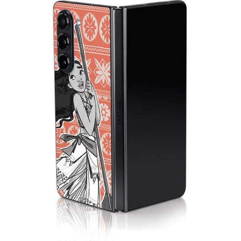 Disney Moana Character Tropical Print Art Galaxy Z Fold5 5G Skin