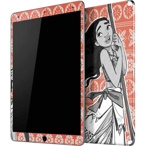 Disney Princess Moana Character Tropical Print Art iPad Skins