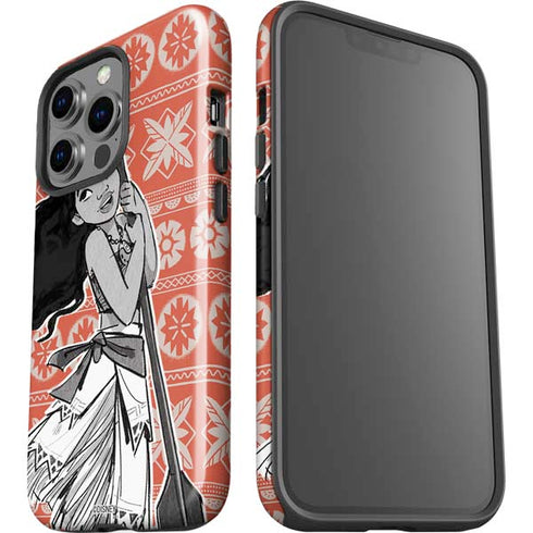 Disney Moana Character Tropical Print Art iPhone 15 Pro Impact Case