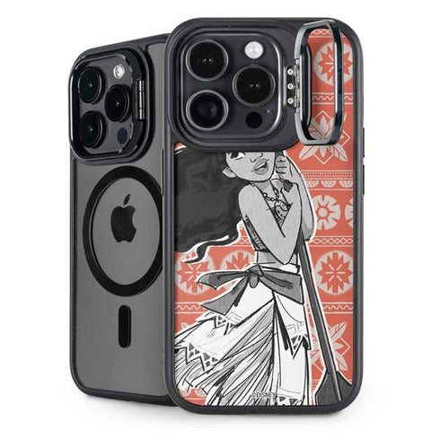 Disney Moana Character Tropical Print Art iPhone 15 Pro Max Kickstand Case