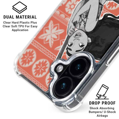 Disney Princess Moana Character Tropical Print Art iPhone 16 Clear Case