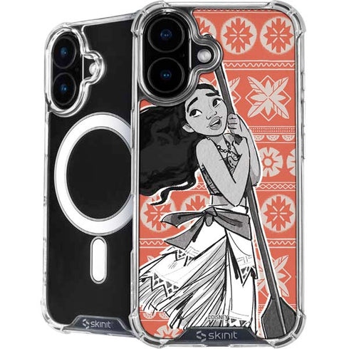 Disney Princess Moana Character Tropical Print Art iPhone 16 MagSafe Case