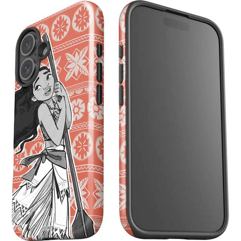 Disney Princess Moana Character Tropical Print Art iPhone 16 Plus Impact Case